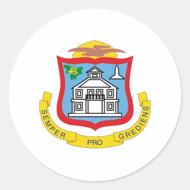 Pegatina Redonda Escudo de armas de San Martín (Anverso)