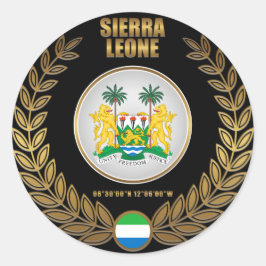 Pegatina Redonda Escudo de armas de Sierra Leona