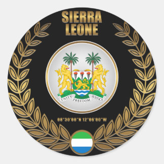 Pegatina Redonda Escudo de armas de Sierra Leona