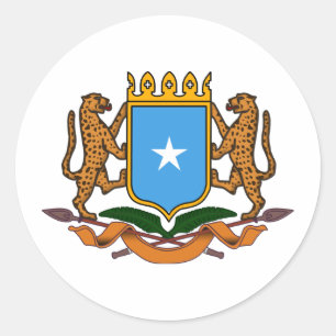 Pegatina Redonda Escudo de armas de Somalia