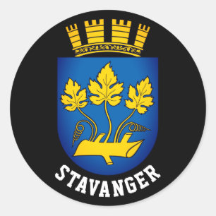 Pegatina Redonda Escudo de armas de Stavanger, Noruega