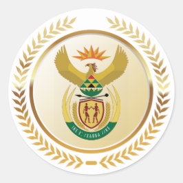 Pegatina Redonda Escudo de armas de Sudáfrica
