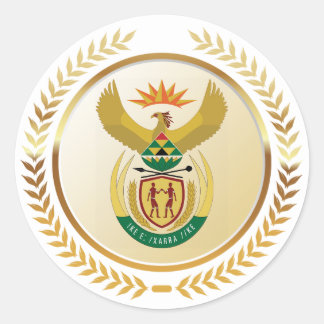 Pegatina Redonda Escudo de armas de Sudáfrica