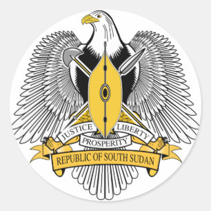 Pegatina Redonda Escudo de armas de Sudán del Sur