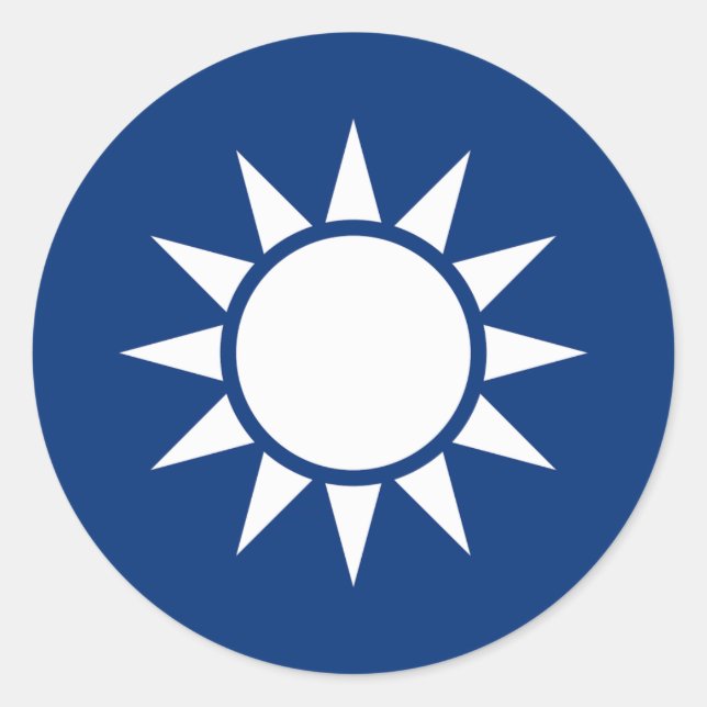 Pegatina Redonda Escudo de armas de Taiwán (Anverso)