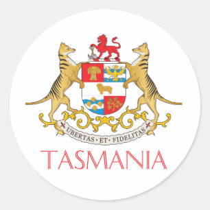 Pegatina Redonda Escudo de armas de Tasmania
