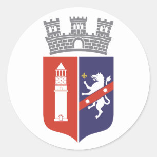 Pegatina Redonda Escudo de armas de Tirana (Albania)