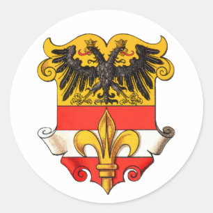 Pegatina Redonda Escudo de armas de Trieste 1467-1919