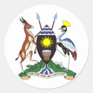 Pegatina Redonda Escudo de armas de Uganda
