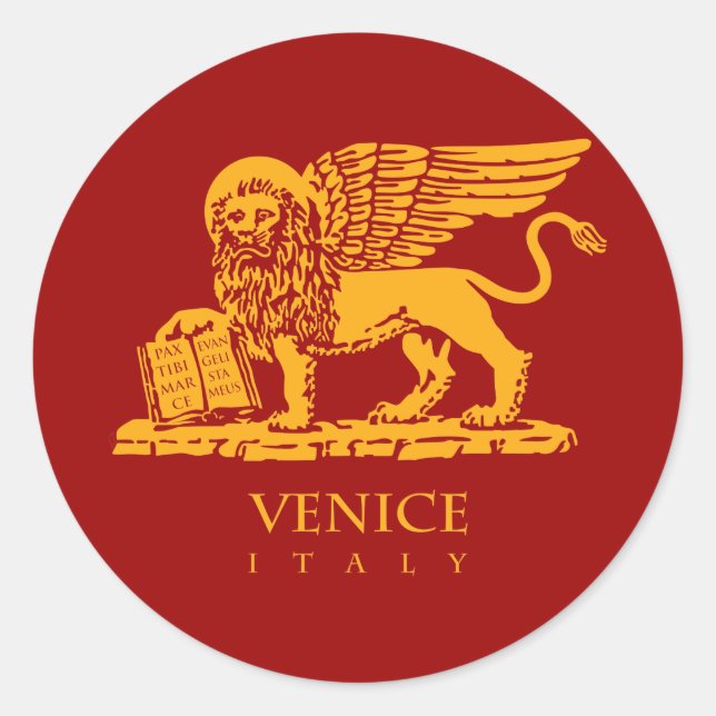 Pegatina Redonda Escudo de armas de Venecia (Anverso)