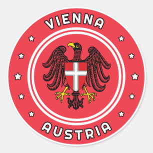Pegatina Redonda Escudo de armas de Viena, Austria