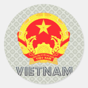 Pegatina Redonda Escudo de armas de Vietnam