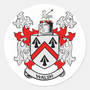 Pegatina Redonda Escudo de armas de WALSH