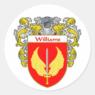 Pegatina Redonda Escudo de armas de Williams (cubierto)