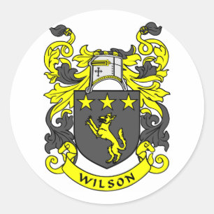 Pegatina Redonda Escudo de armas de WILSON