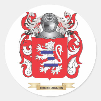 Pegatina Redonda Escudo de armas del Bourguignon (escudo de la