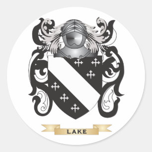 Pegatina Redonda Escudo de armas del lago (escudo familiar)