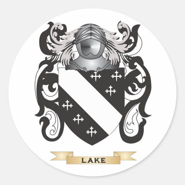 Pegatina Redonda Escudo de armas del lago (escudo familiar) (Anverso)