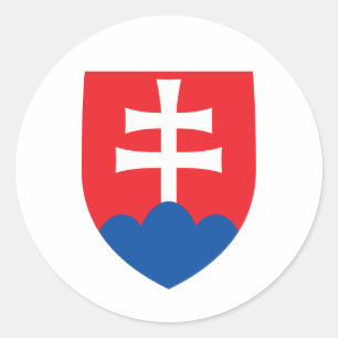 Pegatina Redonda escudo de armas del país Eslovaquia símbolo emblem