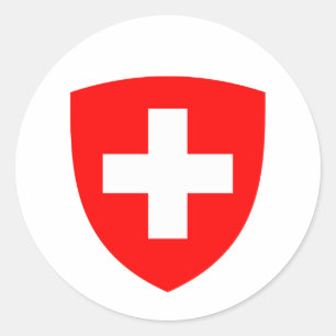 Pegatina Redonda escudo de armas del país Suiza símbolo emblema