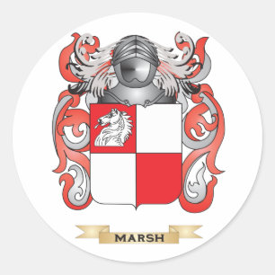 Pegatina Redonda Escudo de armas del pantano (escudo de la familia)