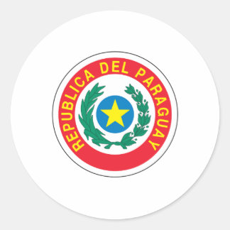 Pegatina Redonda Escudo de armas del Paraguay
