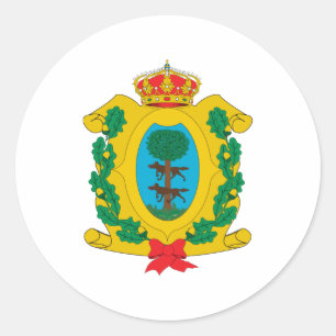 Pegatina Redonda Escudo de armas del símbolo del funcionario de