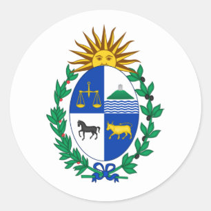 Pegatina Redonda Escudo de armas del Uruguay