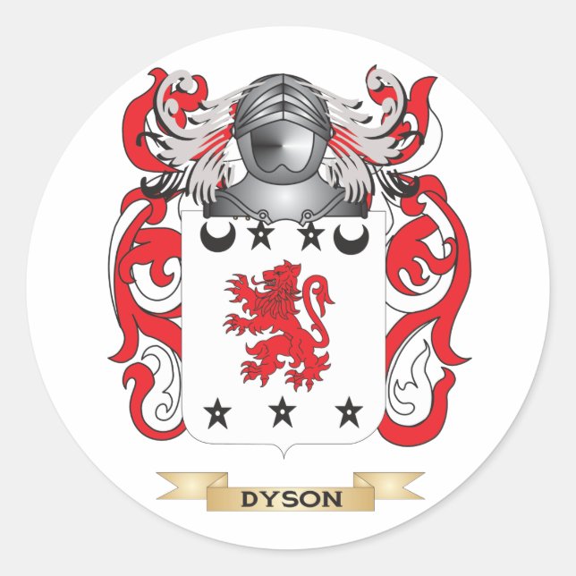 Pegatina Redonda Escudo de armas Dyson (Anverso)