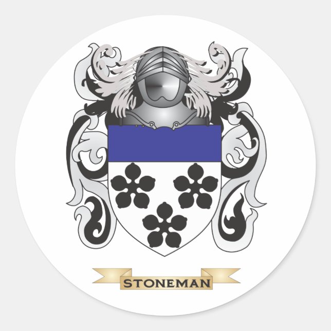 Pegatina Redonda Escudo de armas estonero (reposo familiar) (Anverso)