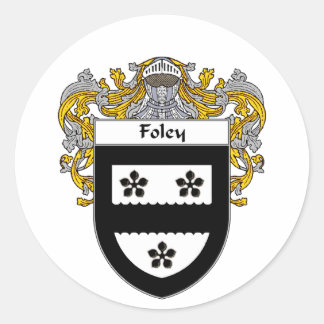Pegatina Redonda Escudo de armas Foley (Mantled)