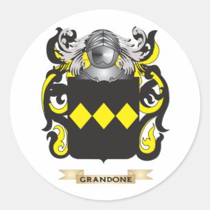 Pegatina Redonda Escudo de armas grandonado (escudo familiar)