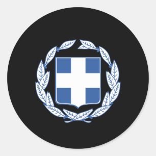 Pegatina Redonda Escudo de armas griego