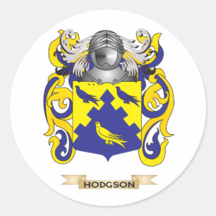 Pegatina Redonda Escudo de armas Hodgson (escudo familiar)