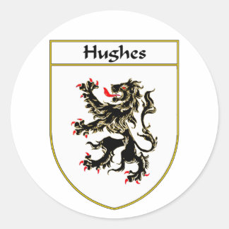 Pegatina Redonda Escudo de armas Hughes