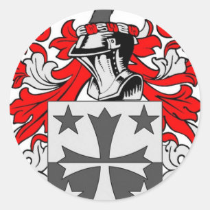 Pegatina Redonda Escudo de armas (irlandés) de Coleman