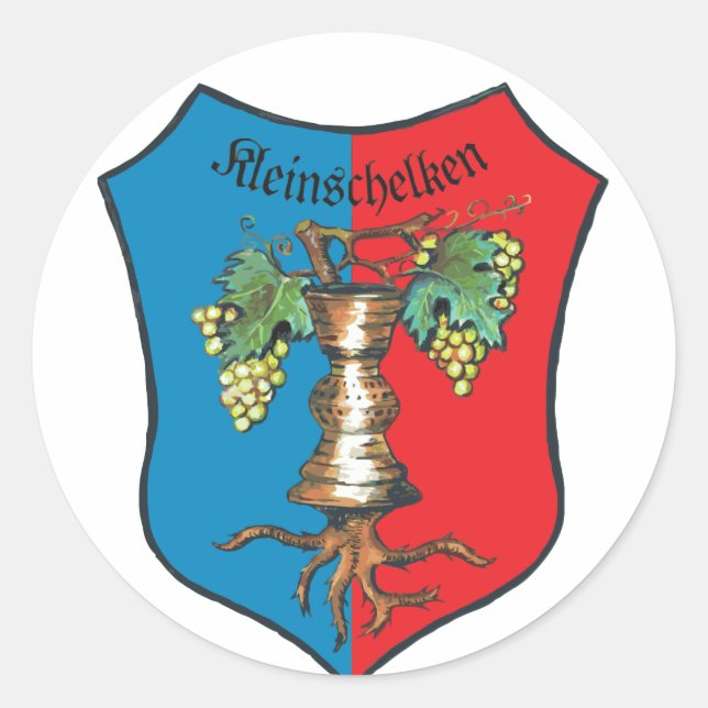 Pegatina Redonda Escudo de armas Kleinschelken (Anverso)