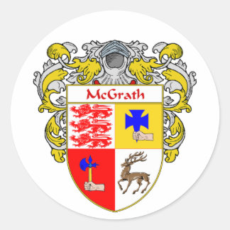 Pegatina Redonda Escudo de armas McGrath (Mantled)