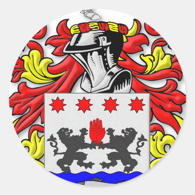 Pegatina Redonda Escudo de armas McKeon (Anverso)