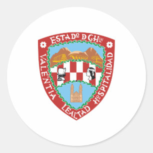 Pegatina Redonda Escudo de armas oficial del símbolo de México de