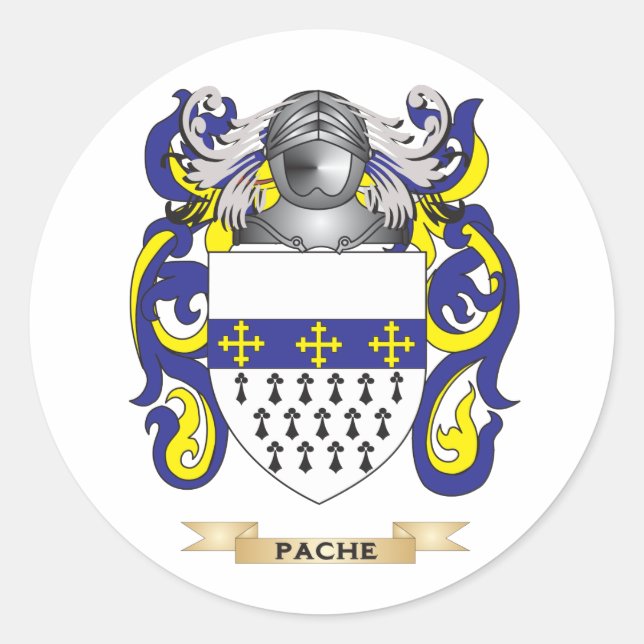 Pegatina Redonda Escudo de armas pache (escudo familiar) (Anverso)