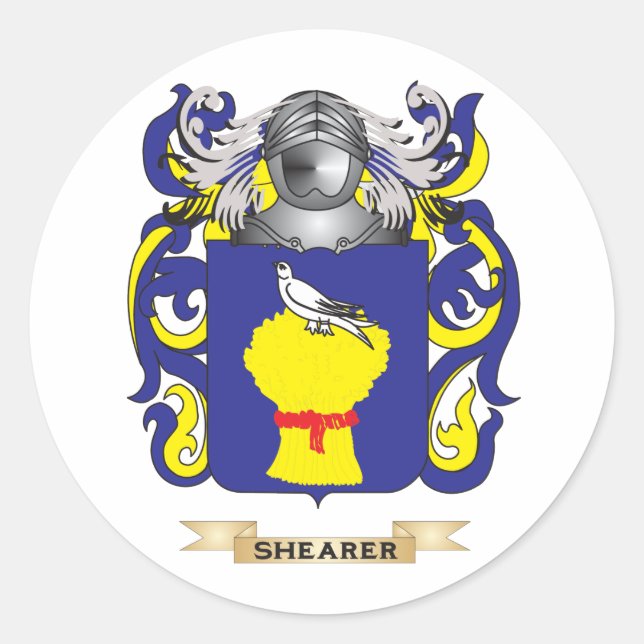 Pegatina Redonda Escudo de armas (reposo familiar) (Anverso)