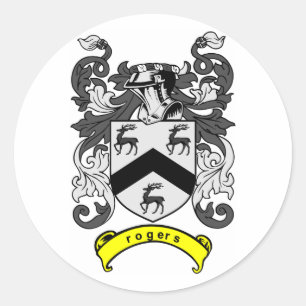 Pegatina Redonda Escudo de armas ROGERS