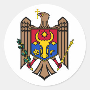 Pegatina Redonda Escudo de armas símbolo emblema bandera del país M