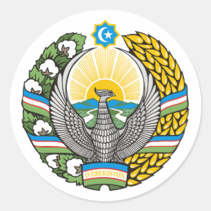Pegatina Redonda escudo de armas símbolo emblema bandera del país U