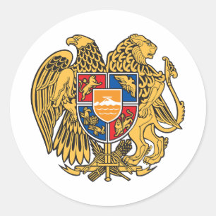 Pegatina Redonda escudo de armas símbolo emblema estrella bandera p