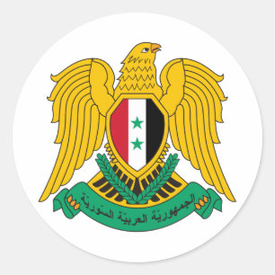 Pegatina Redonda Escudo de armas sirio