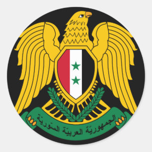 Pegatina Redonda escudo de armas sirio