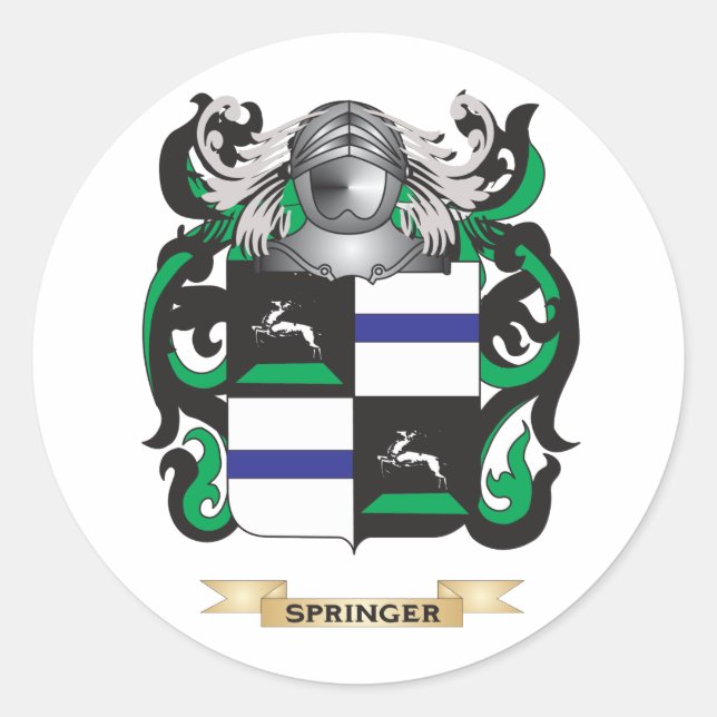 Pegatina Redonda Escudo de armas Springer (escudo familiar) (Anverso)