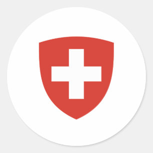 Pegatina Redonda Escudo de armas suizo